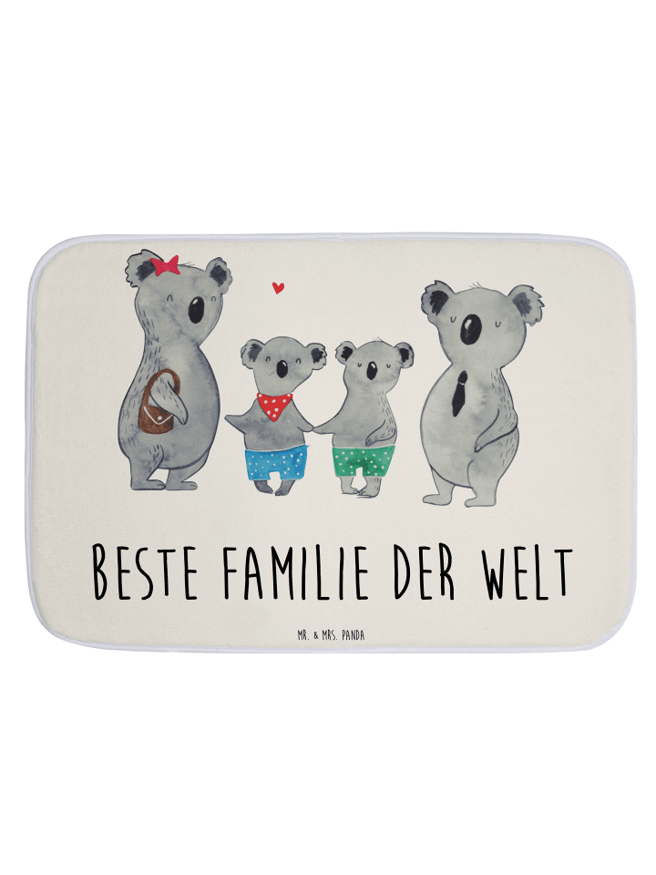 Badevorleger Koala Familie zwei mit Spruch in Weiß