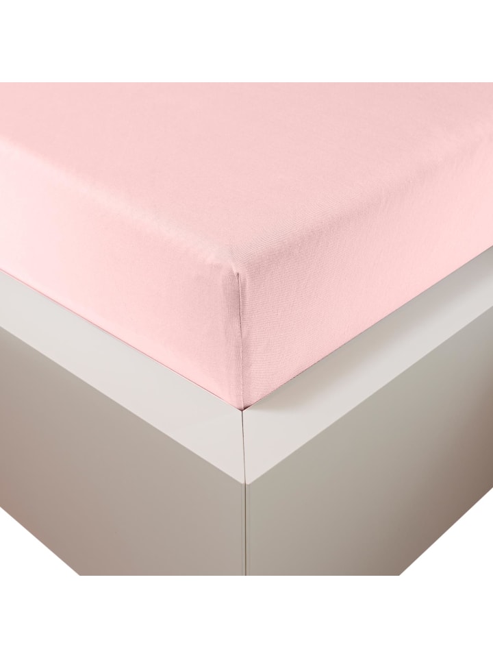 Premium Plus Edel-Jersey Spannbettlaken in puder (rosé)