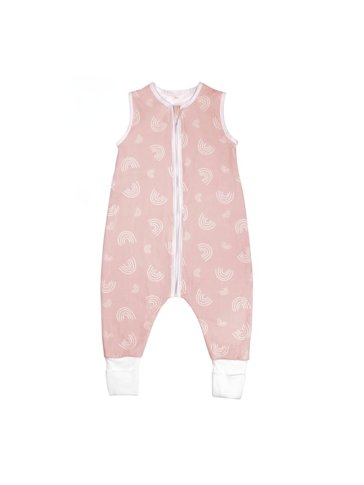 Babyschlafsack mit Füßen Zarter Regenbogen  2.5 TOG 100 cm in Rose