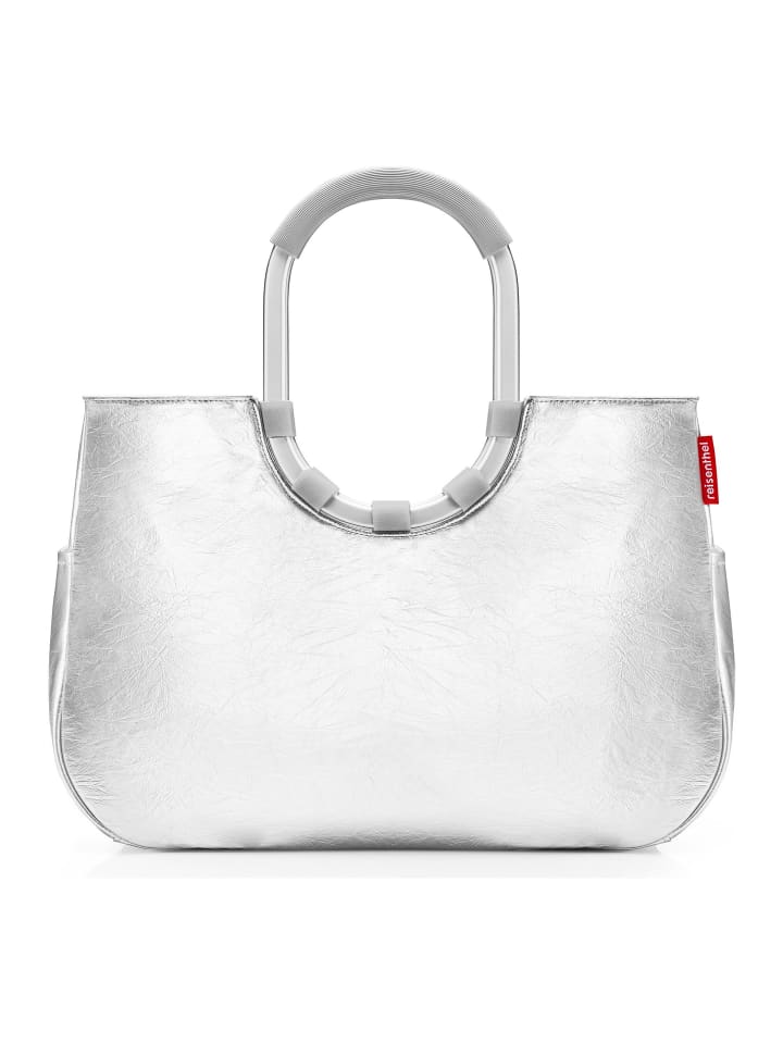 Shopper Tasche 46 cm silver crackle