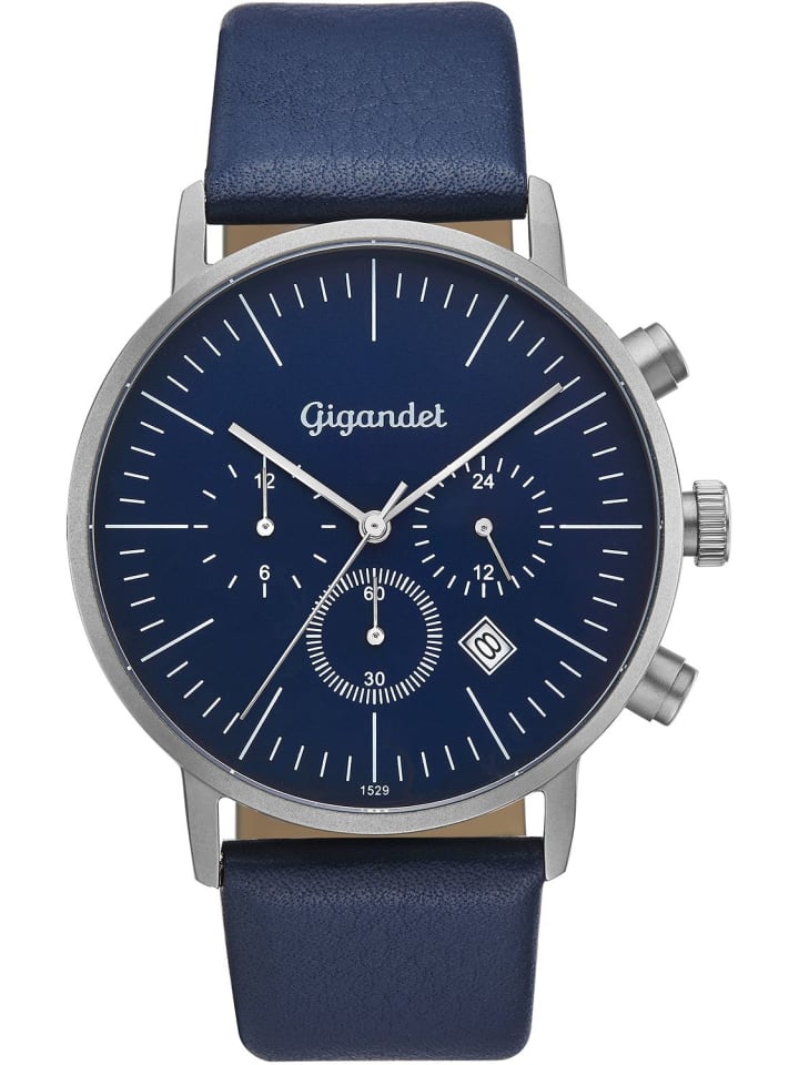 Quarzuhr Dualtime "MINIMALISM III" in Blau/Silber