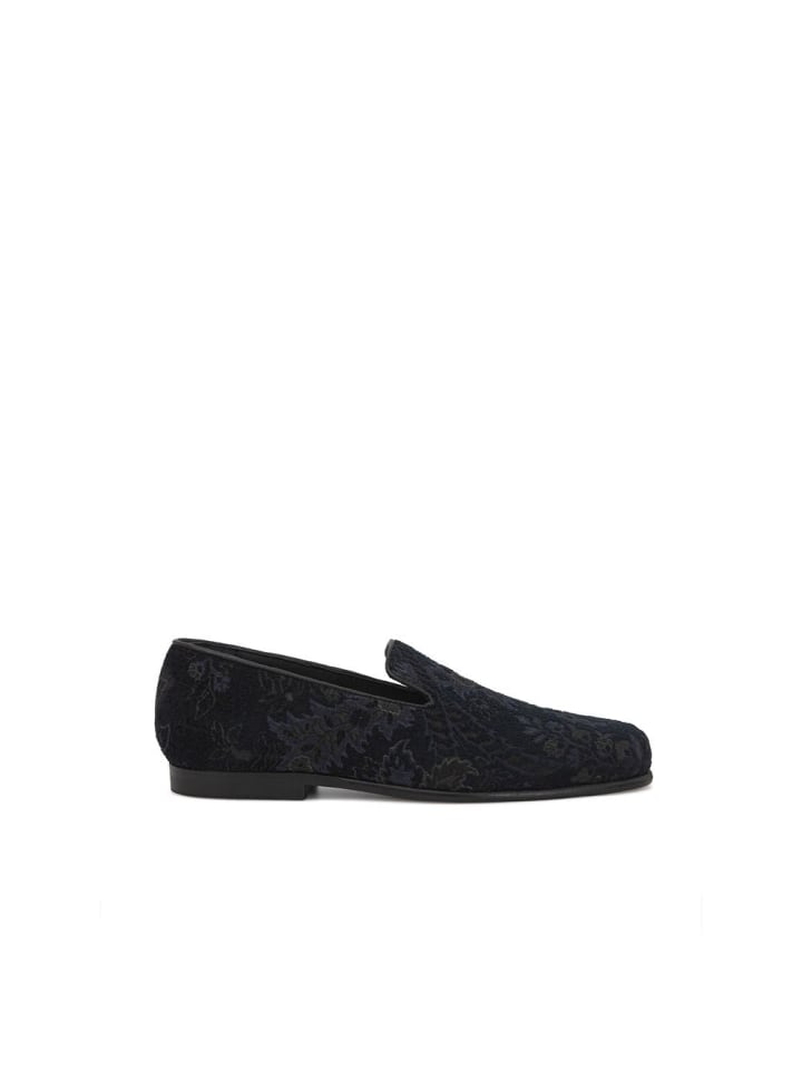 Blau Leder Slip-On Loafer
