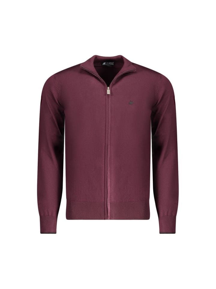 Rot Viskose Herren Strickjacke