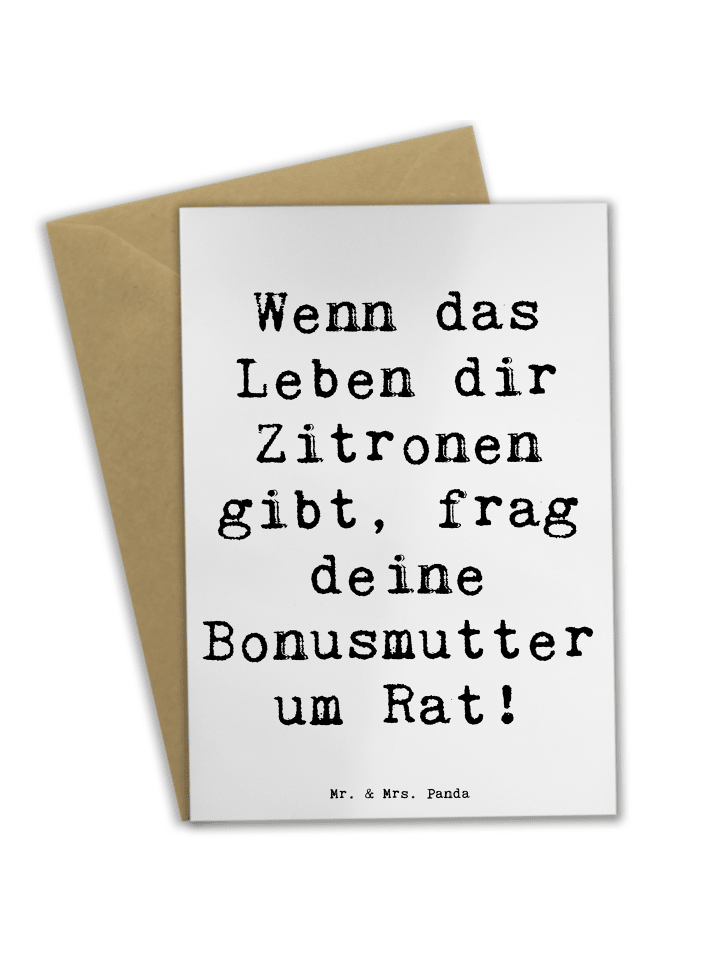 Grußkarte Rat bei Bonusmutter mit Spruch in Weiß
