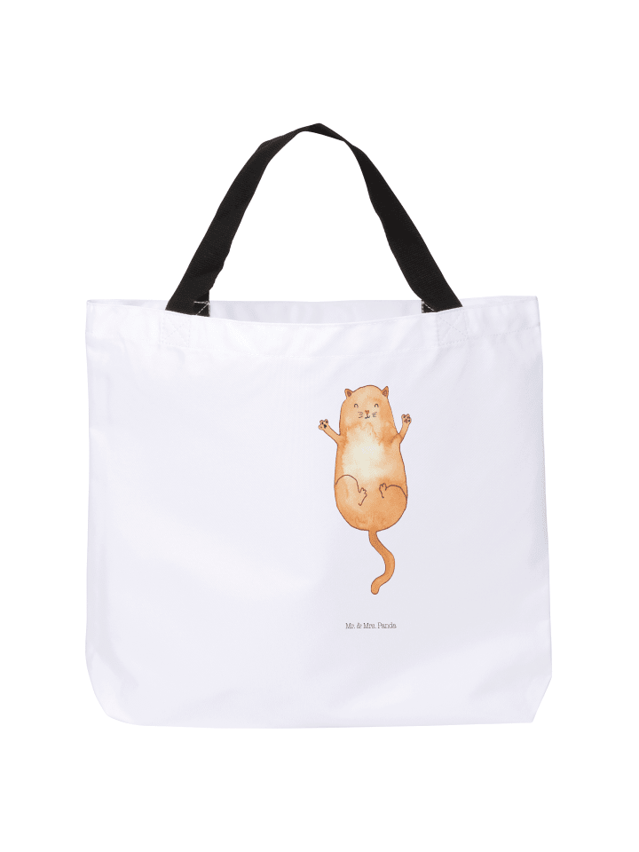 Damen Schultertasche Katze Umarmen ohne Spruch in Weiß