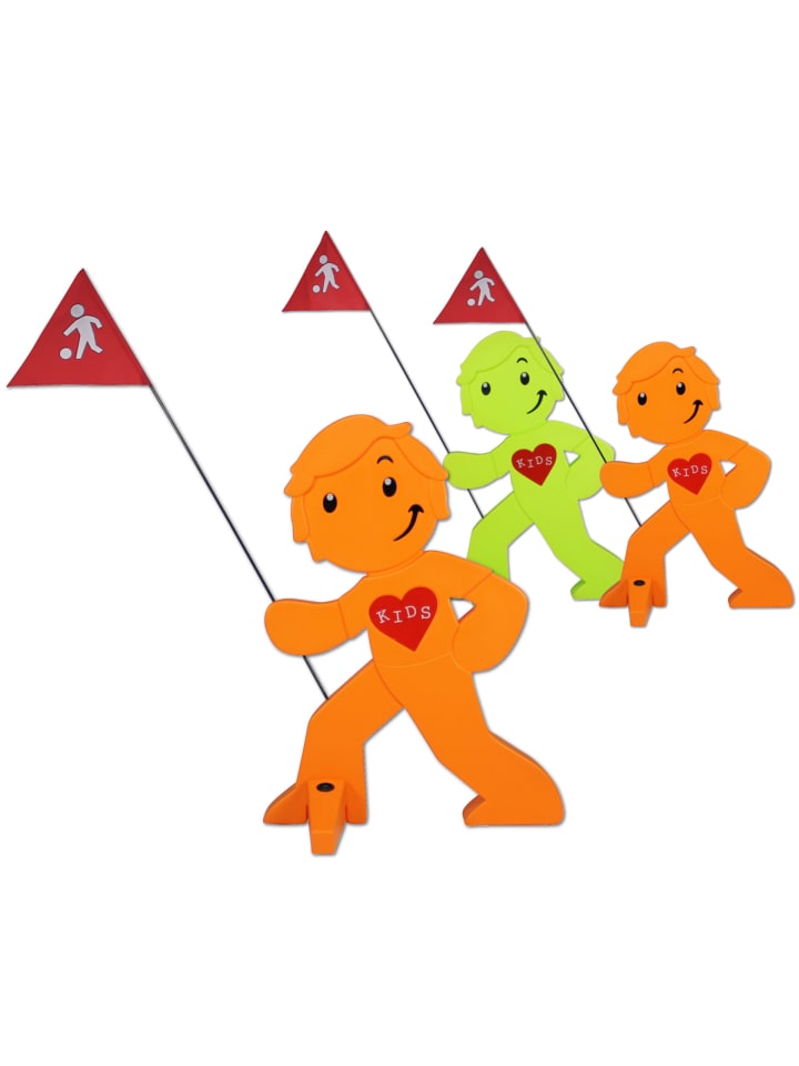 StreetBuddy Warnfigur für Kindersicherheit in Grün und Orange, 3-er Pack (1/2)