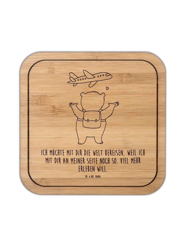 Bierdeckel Bär Flugzeug mit Spruch in Transparent