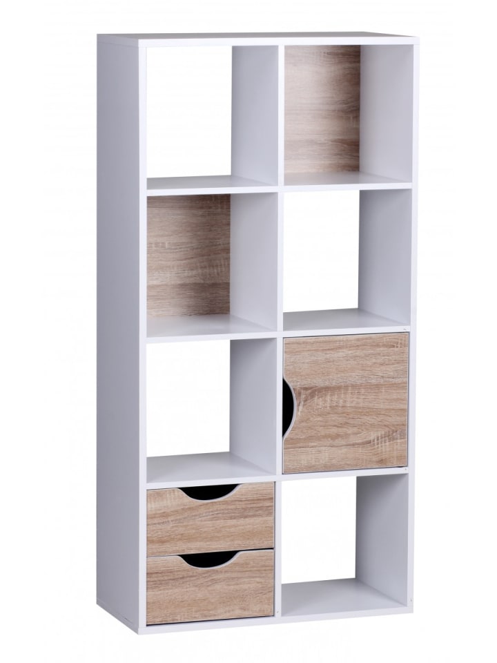 Bücherregal in Weiß / Spanplatte / 60x29x120