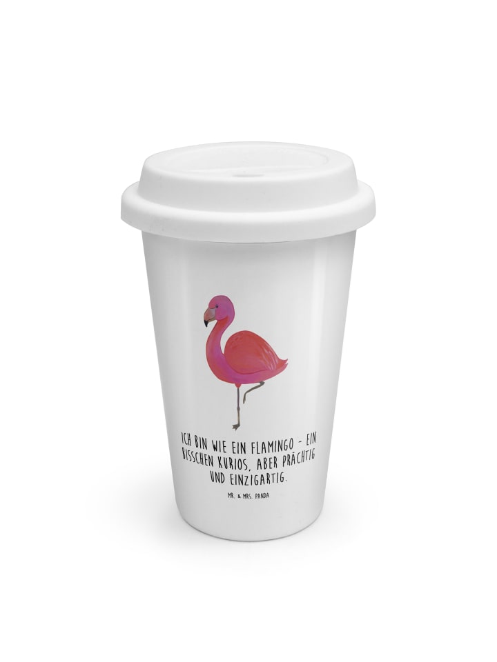 Tumbler Flamingo Classic mit Spruch in Weiß