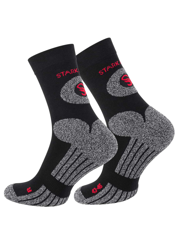 Trekking Outdoor Socken 2 Paar, Unisex in Schwarz