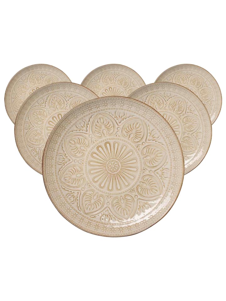 6er Set Speiseteller Omara in Beige ø 26,5 cm