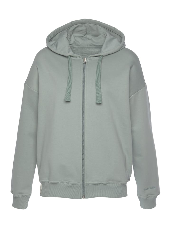Sweatjacke in salbeigrün