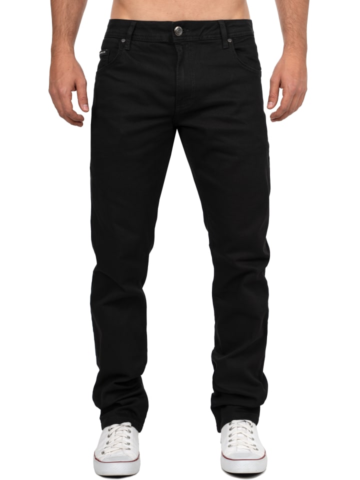 Herren Slim Fit Jeans Stonewashed in Black