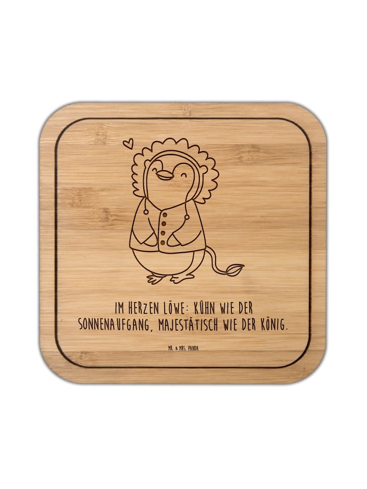 Untersetzer Löwe Astrologie mit Spruch in Transparent