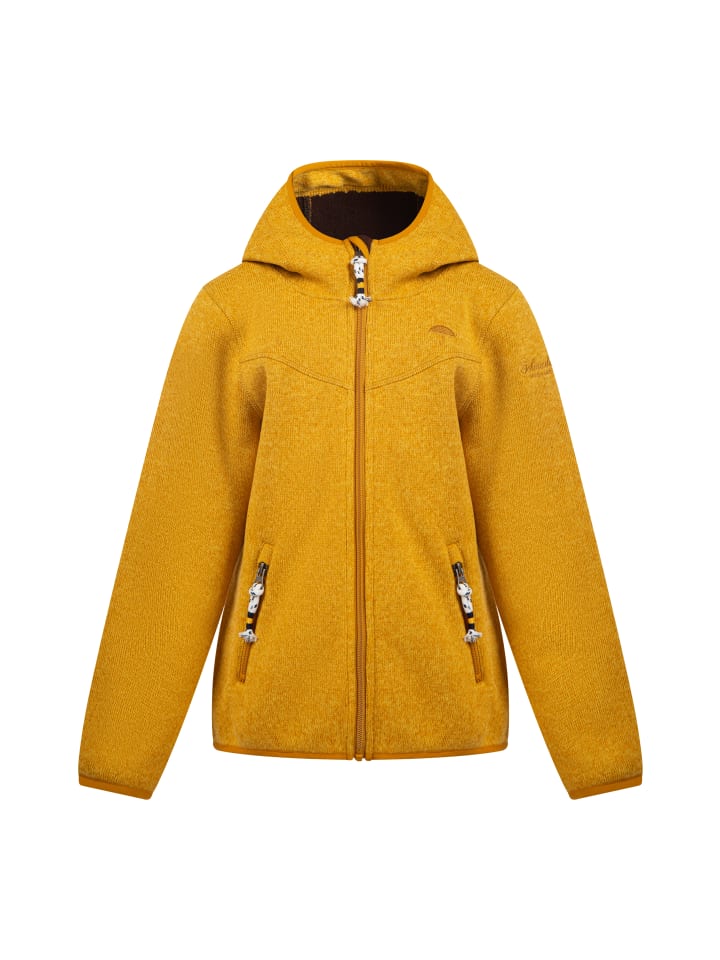 Mädchen Strickfleecejacke in Senf Melange-280