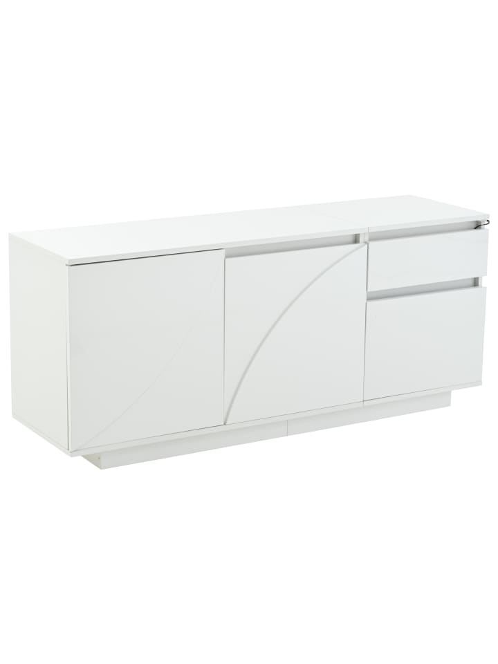 Sideboard mit 3 Schränken und LED in Weiß - 140*40*60cm