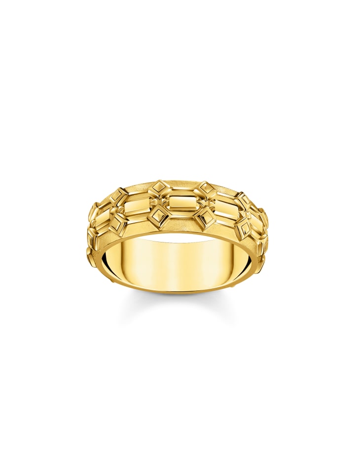 Ring Krokodilpanzer Breit in gold