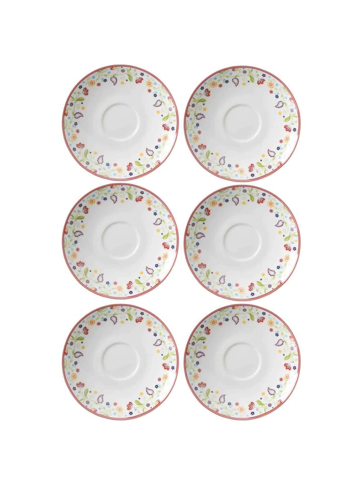 6er Set Kaffeeuntertassen Shanti in Bunt ø 16.0 cm