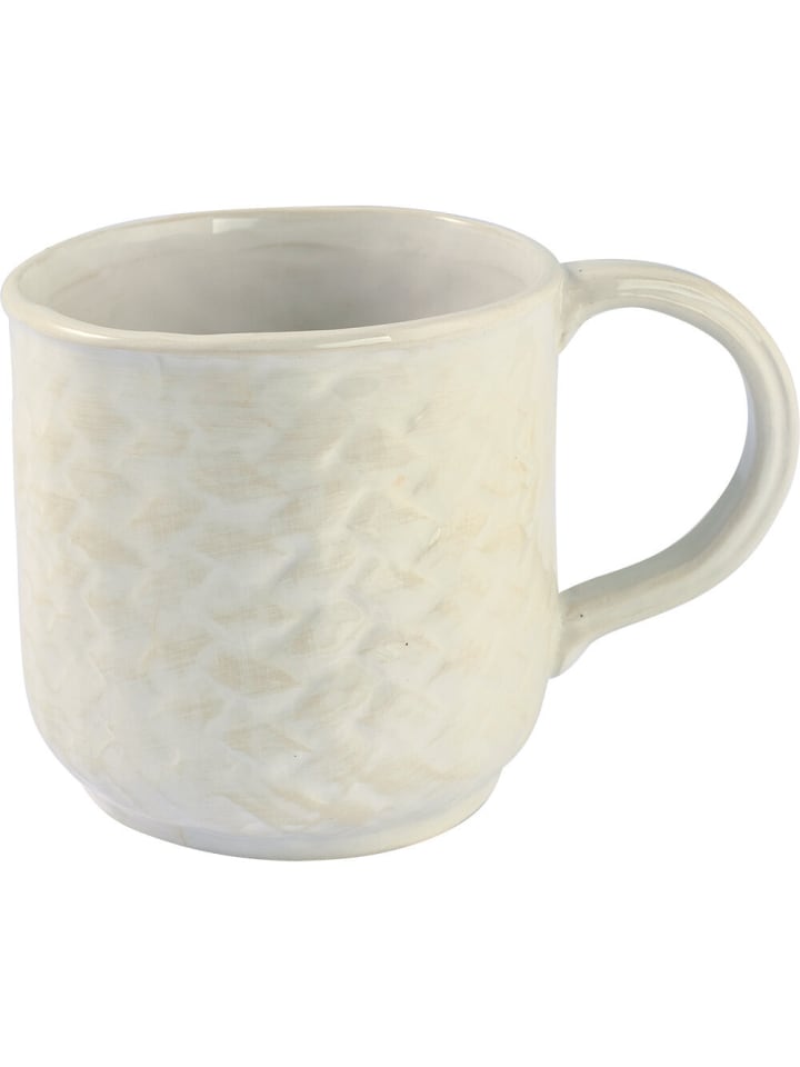 Porzellan Becher Woven in weiss