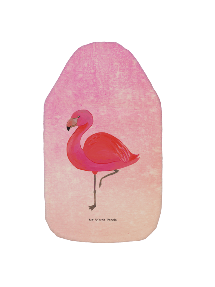 Wärmflasche Flamingo Classic ohne Spruch in Aquarell Pink