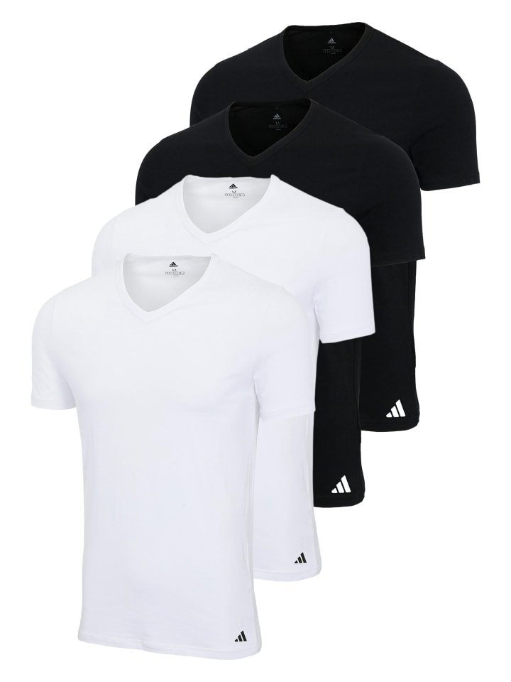 Unterhemd / Shirt Kurzarm Active Flex Cotton in Schwarz / weiß