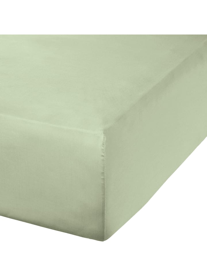 Mako-Satin Spannbettlaken Landshut in jade