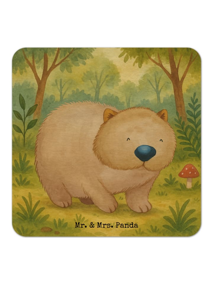 Bierdeckel Wombat Design ohne Spruch in Weiß