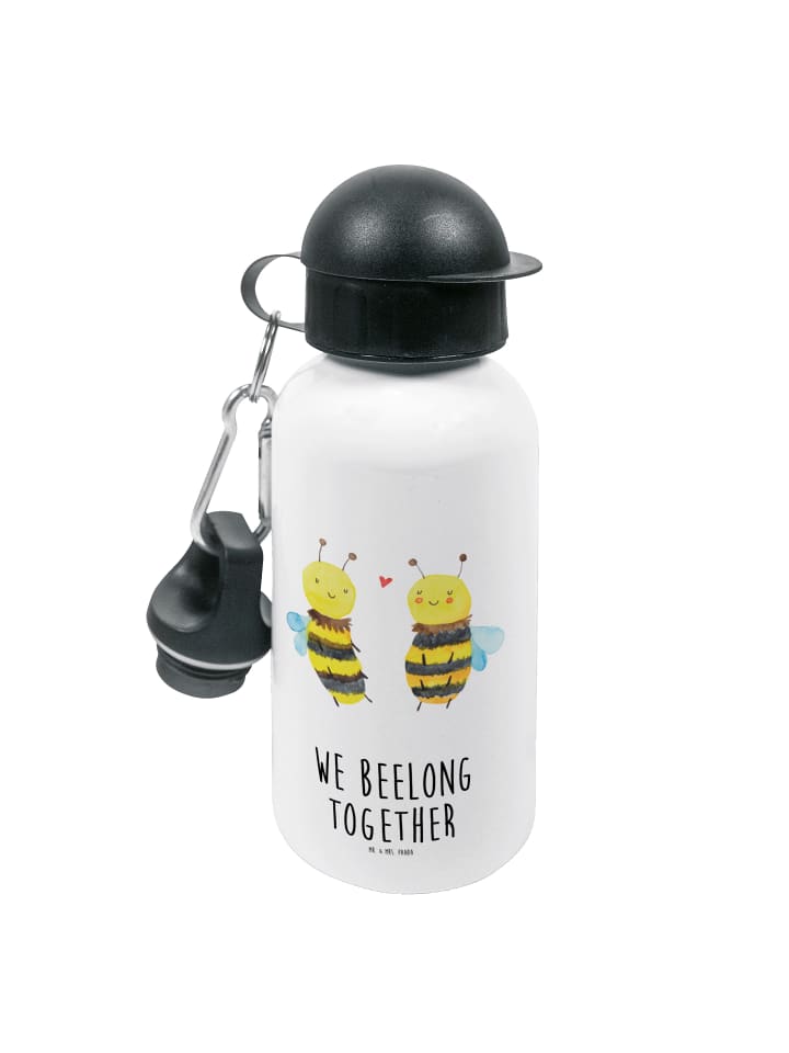 Trinkflasche Biene Verliebt mit Spruch in Weiß
