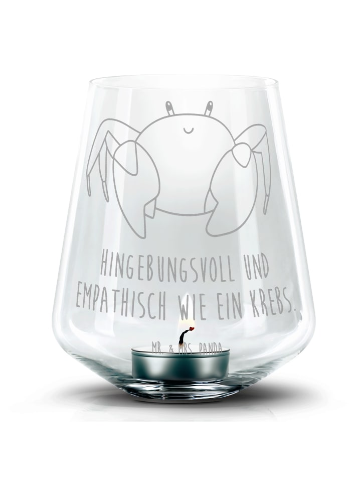 Windlicht Sternzeichen Krebs mit Spruch in Transparent
