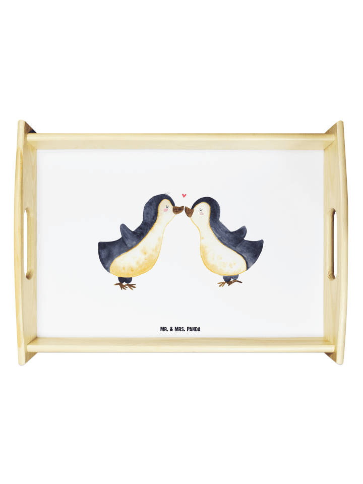 Tablett Pinguin Liebe ohne Spruch in Weiß