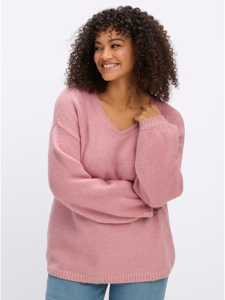 Langarm-Pullover in hortensie-meliert
