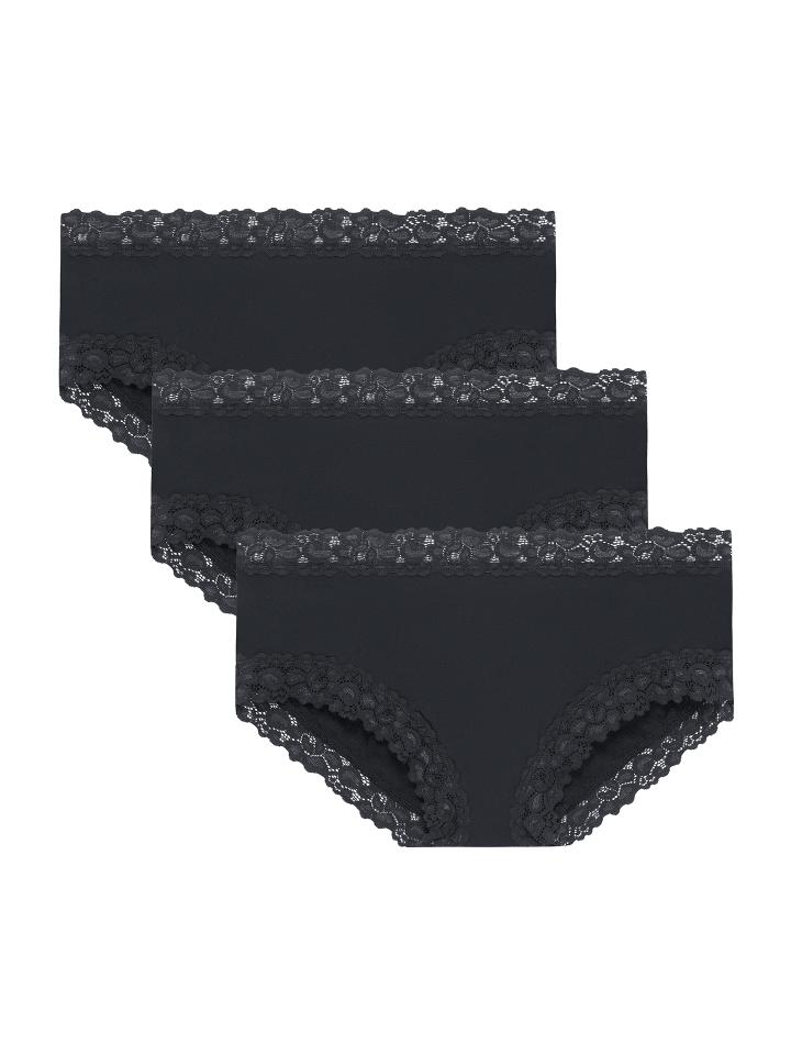 Slips Parisienne Boyleg 3 Stück in Schwarz