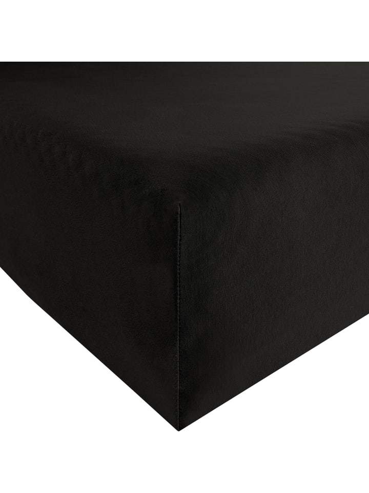 Single-Jersey Spannbettlaken Denver in schwarz