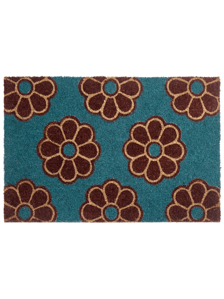 Fußmatte KULIK in Blau/Braun - (W) 40 x (L) 60 cm