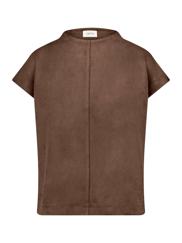 Sweatshirt mit Stehkragen in Braun