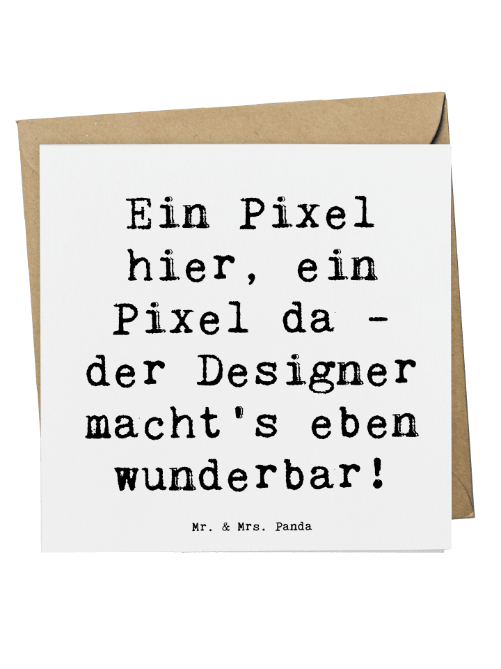 Deluxe Karte Spruch Designer Pixel Kunst mit Sp... in Weiß