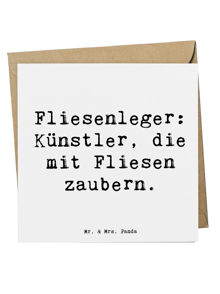 Glückwunschkarte Spruch Fliesenleger Künstler m... in Weiß