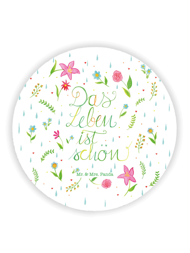 Kühlschrankmagnet Blumen Leben mit Spruch in Bunt
