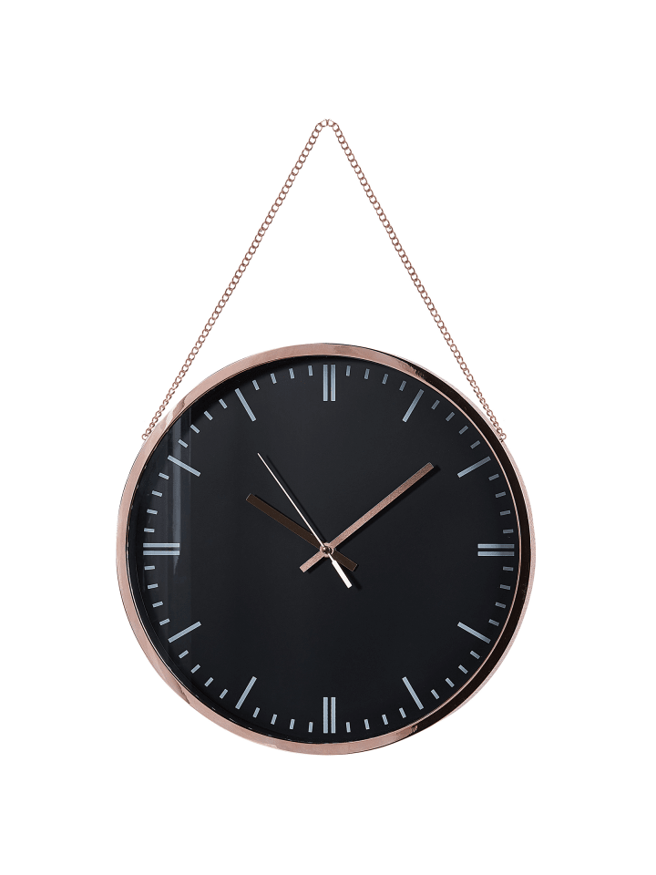 Wanduhr BEZAS in Schwarz/Kupfer - (W) 30 x (H) 48 x (L) 4 cm