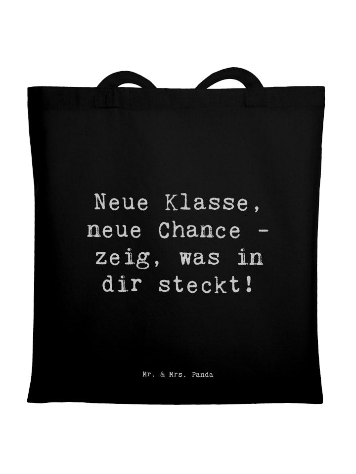 ToteBag Spruch Erster Schultag Neue Klasse mit ... in Schwarz
