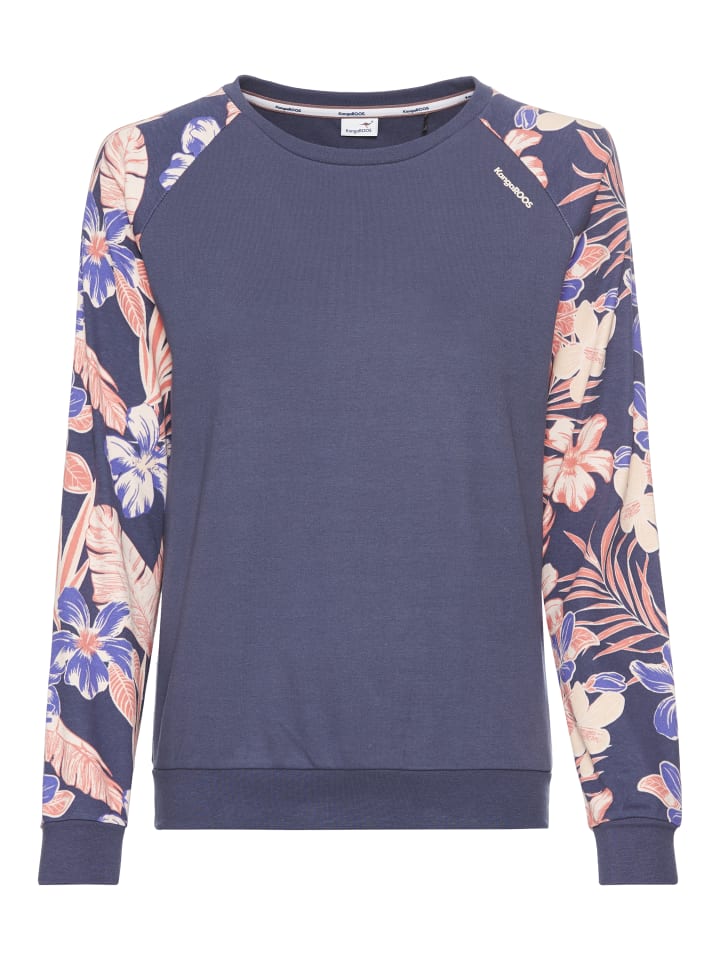 Sweatshirt in blau-apricot