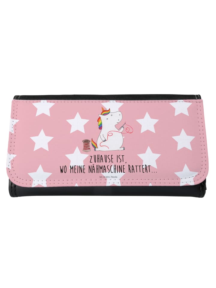 Wallet Einhorn Näherin mit Spruch in Rot Pastell