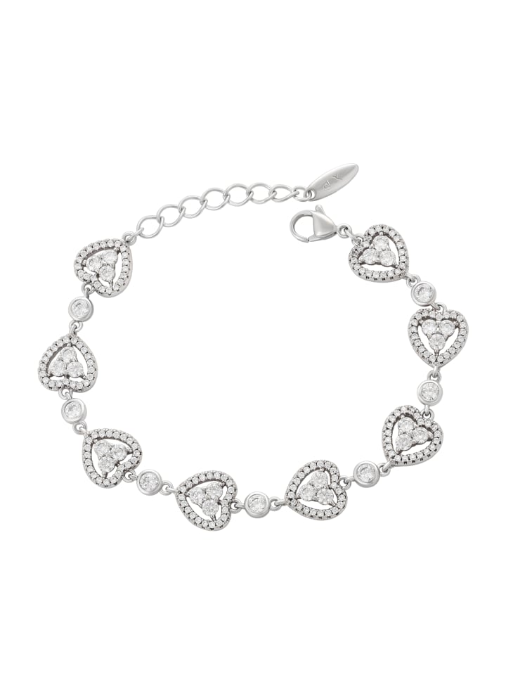 Women Crystal-Studded Bracelet in Silver
