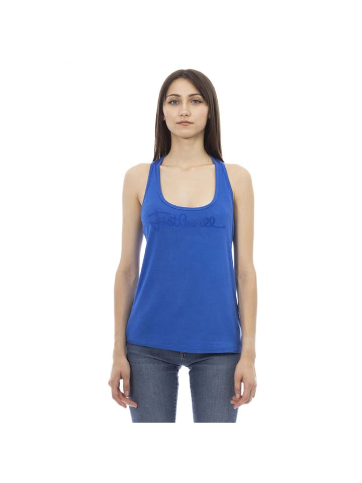 Blau Viskose Damen Top