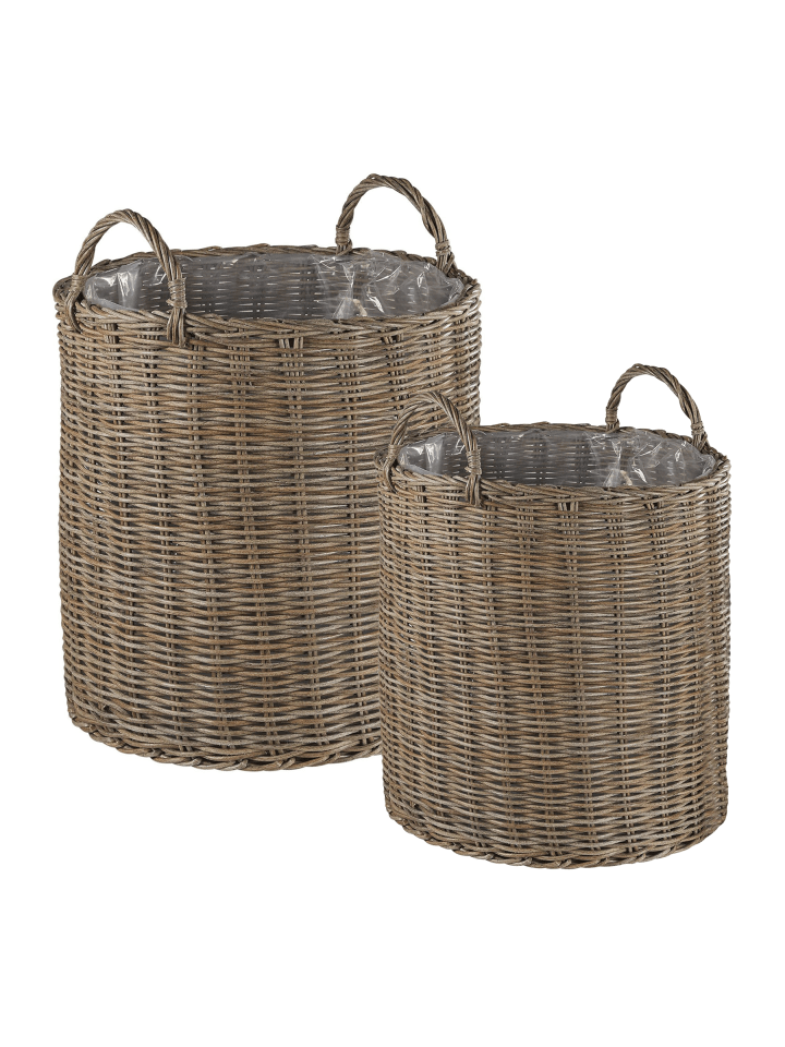 2er-Set Outdoor Blumentopf BITOLA in Braun
