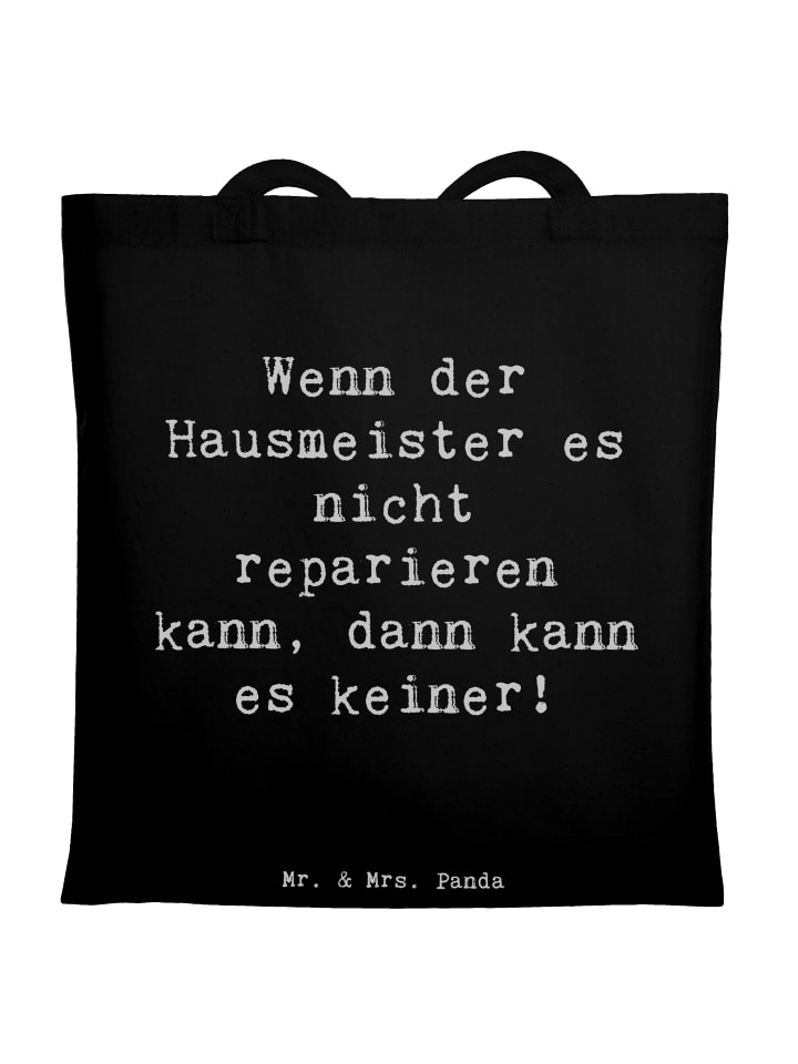 Shopping Tasche Spruch Hausmeister Hilfe mit Sp... in Schwarz