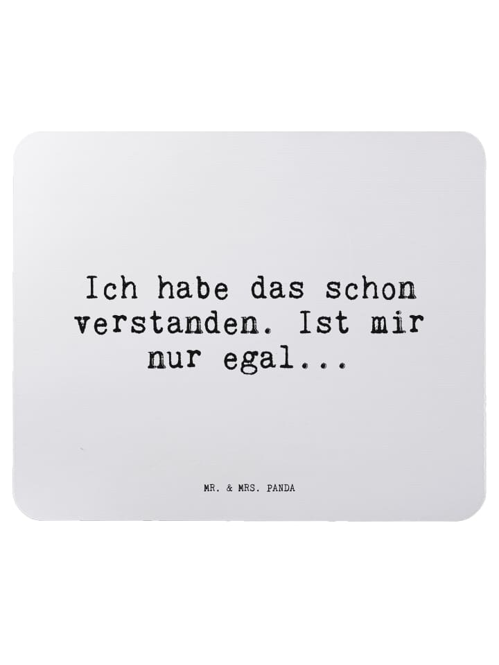 Maus-Pad Ich habe das schon... mit Spruch in Aquarellblau