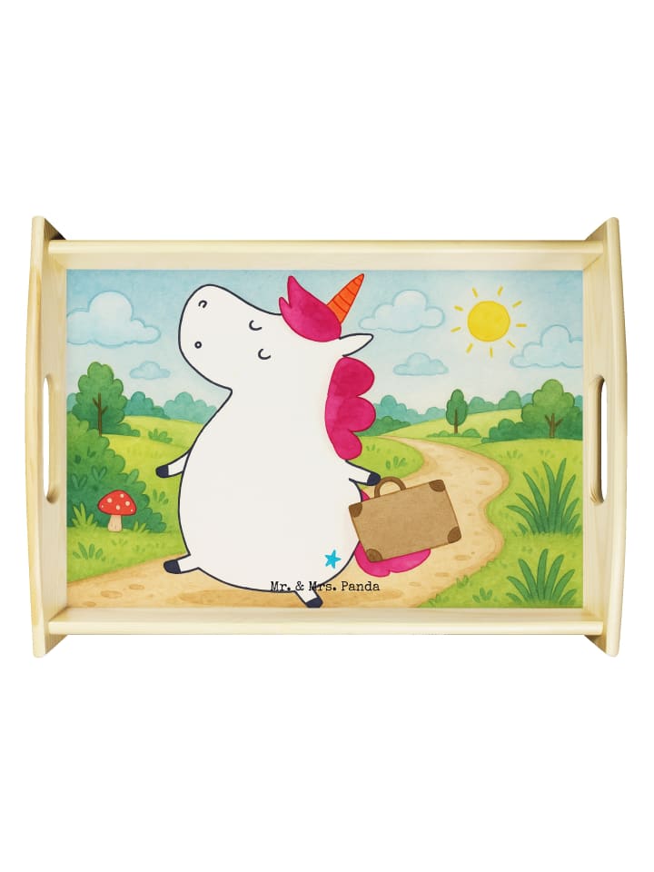 Küchentablett Einhorn Koffer Design ohne Spruch in Weiß