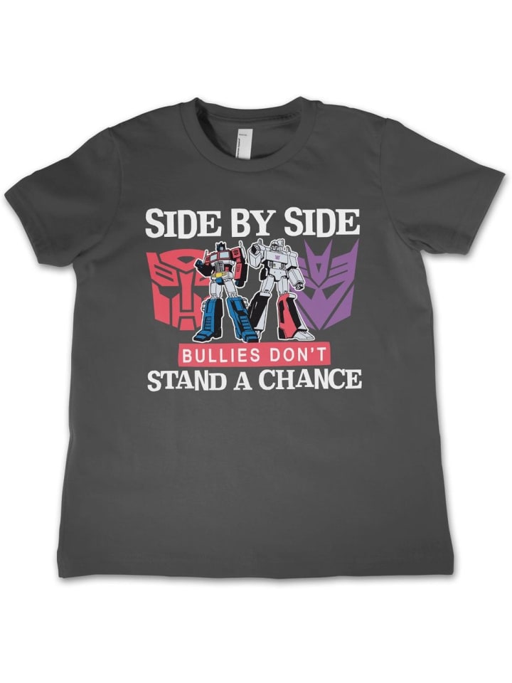 Shirt "Side By Side Bullies Don't Stand A Chance Kids Tee" in Grau