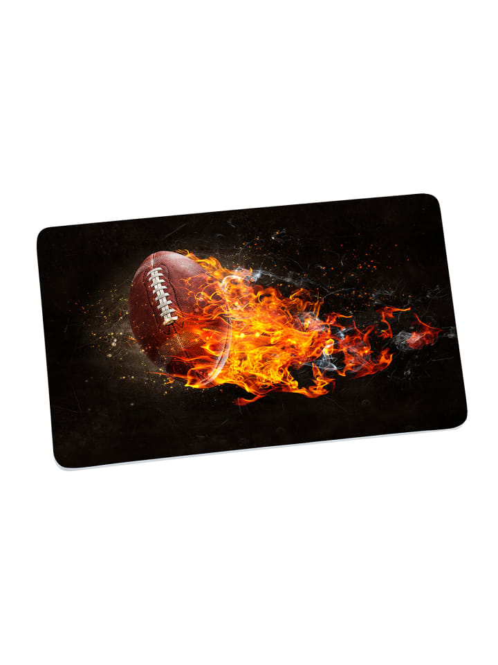 Frühstücksbrettchen American Football Fireball in Schwarz - 23,5x14